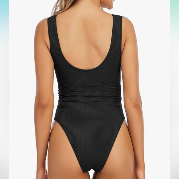 Black Ribbed One Piece - Picture 2 of 5